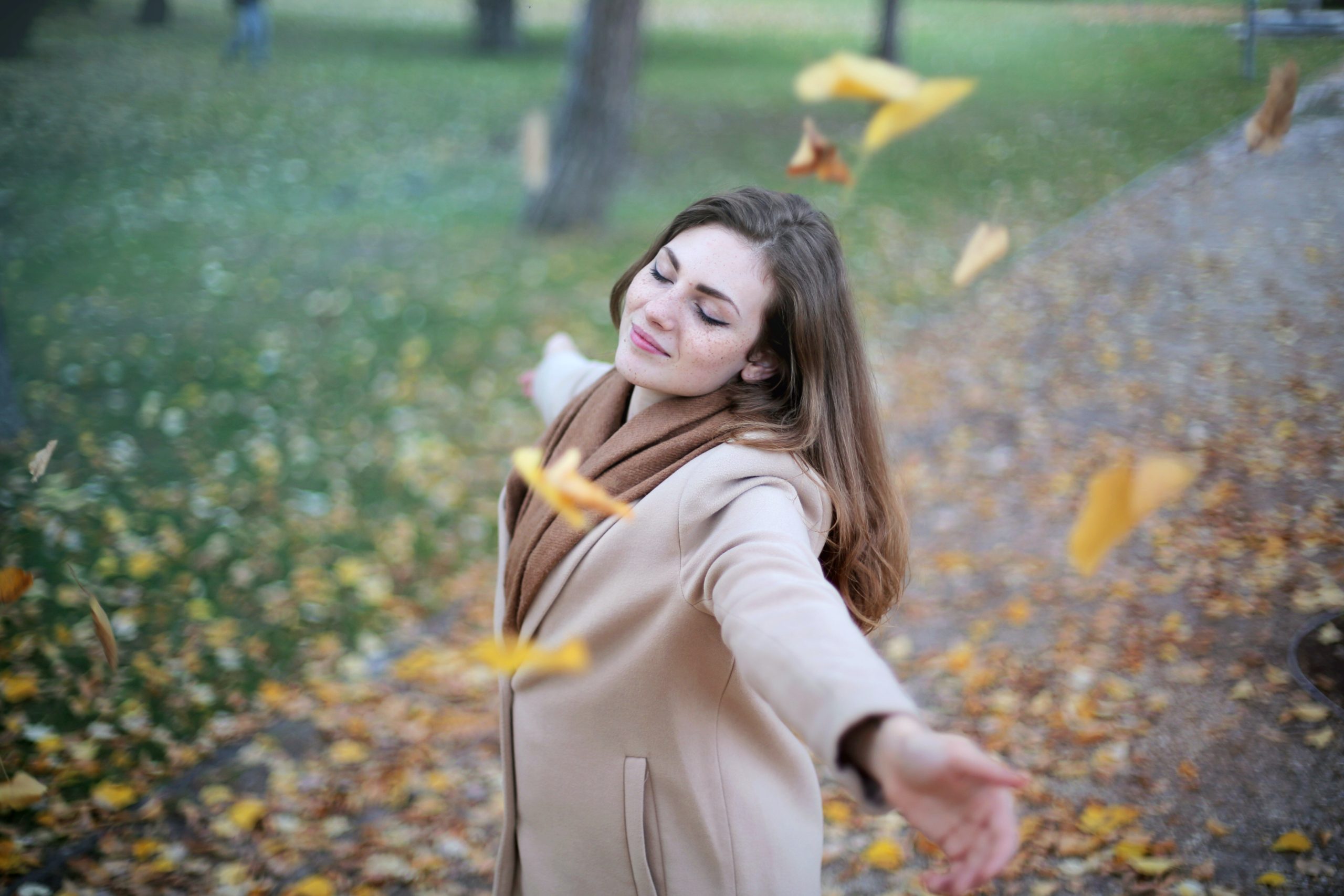 girl feeling confident in the autumn breeze a recovering codependent