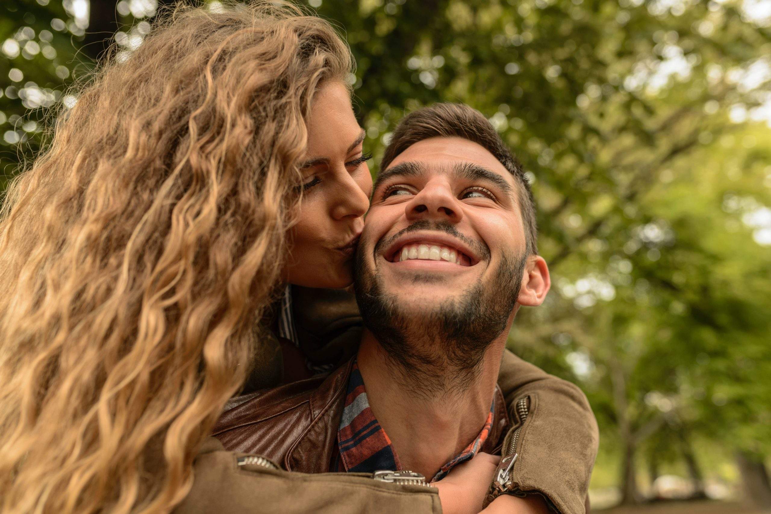 Couple kissing and in love.